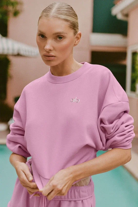 Jersey de cuello redondo Accolade corto - Rosa corazón de caramelo