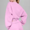 Jersey de cuello redondo Accolade corto - Rosa corazón de caramelo
