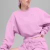 Jersey de cuello redondo Accolade corto - Rosa corazón de caramelo