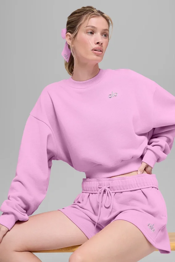 Jersey de cuello redondo Accolade corto - Rosa corazón de caramelo