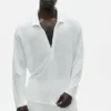 Jersey de lino «Coastal» de manga larga - Blanco