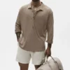 Jersey de lino de manga larga estilo costero - Gravel
