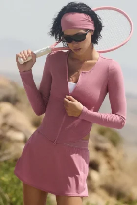 Jersey de manga larga acanalado Stardust - Rosa silvestre