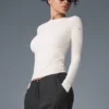 Jersey de manga larga con cuello acanalado Sea Coast - Marfil