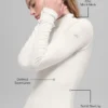 Jersey de manga larga con cuello alto y canalé «Mesmerize» - Marfil