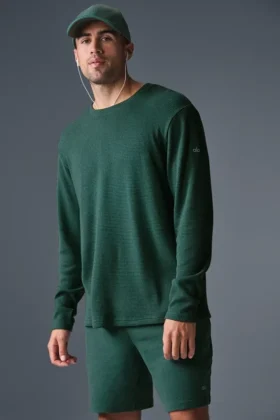 Jersey de manga larga con cuello redondo Elevate Waffle - Winter Ivy