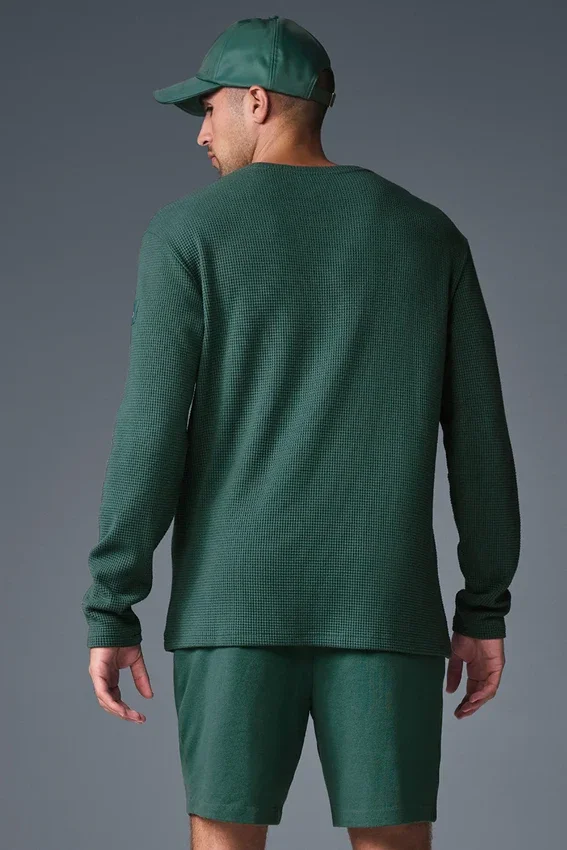 Jersey de manga larga con cuello redondo Elevate Waffle - Winter Ivy