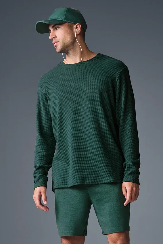 Jersey de manga larga con cuello redondo Elevate Waffle - Winter Ivy