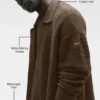 Jersey de manga larga con cuello redondo y botones «Shift Knit» - Espresso