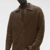 Jersey de manga larga con cuello redondo y botones «Shift Knit» - Espresso