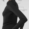 Jersey de manga larga de modal acanalado - Negro