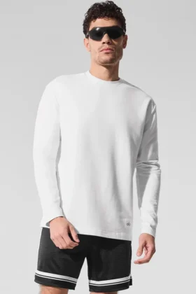 Jersey de manga larga y cuello redondo Double Take - Blanco