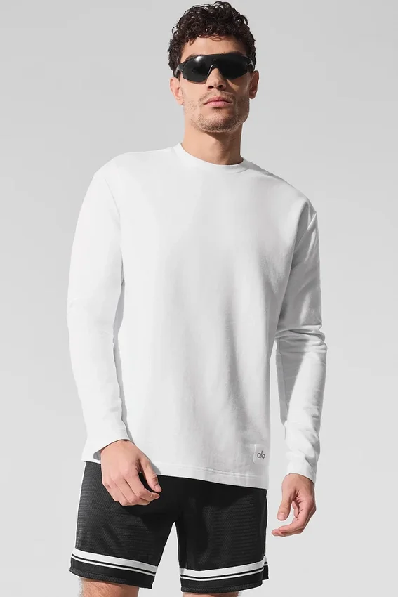Jersey de manga larga y cuello redondo Double Take - Blanco