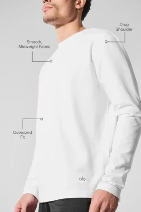 Jersey de manga larga y cuello redondo Double Take – Blanco