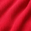 Jersey de punto vaquero sin espalda y de manga larga - Rojo brillante