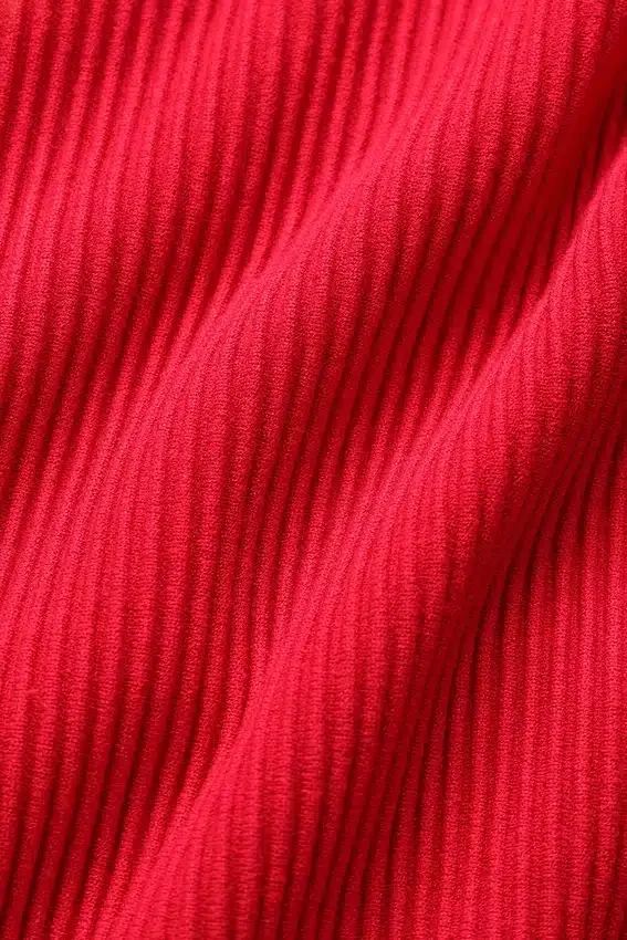 Jersey de punto vaquero sin espalda y de manga larga - Rojo brillante