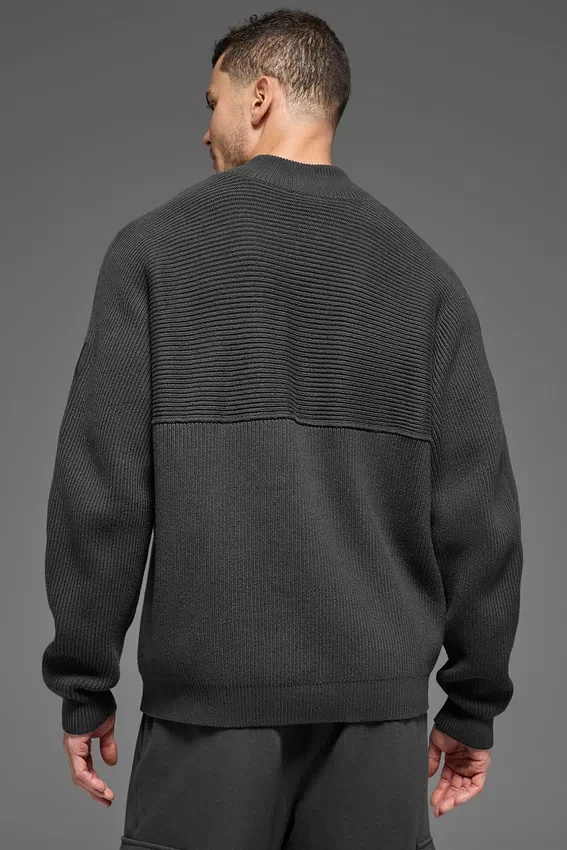 Jersey Domain Shift de punto acanalado con cremallera de 1/4 - Antracita