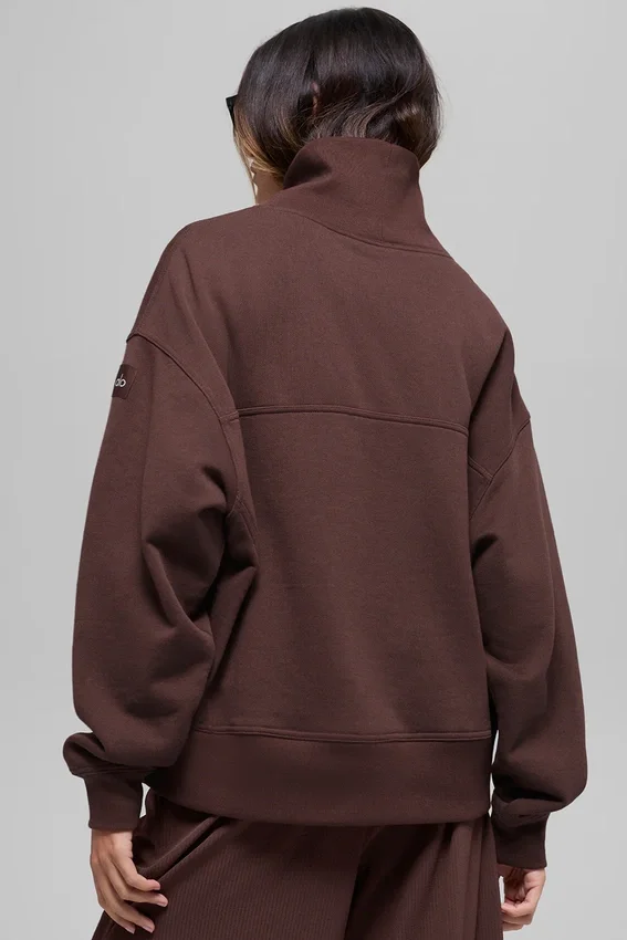 Jersey Hazy de cuello alto - Brownstone