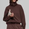 Jersey Hazy de cuello alto - Brownstone