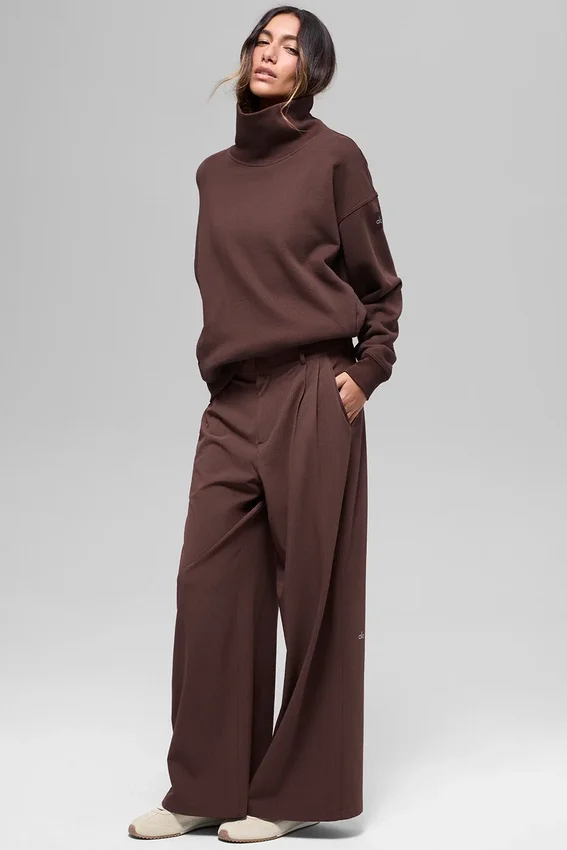 Jersey Hazy de cuello alto - Brownstone