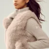 Jersey Northstar de cachemira con pelo sintético y cremallera completa - Gris avena jaspeado