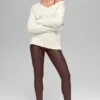 Jersey oversize de cuello en V de lana y cachemira New Class - Marfil