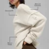 Jersey unisex de cuello redondo «New Class» de lana y cachemira - Beige jaspeado