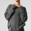 Jersey unisex de cuello redondo «New Class» de lana y cachemira - Gris platino