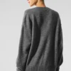 Jersey unisex de cuello redondo «New Class» de lana y cachemira - Gris platino