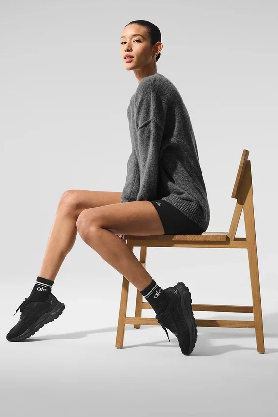 Jersey unisex de cuello redondo «New Class» de lana y cachemira - Gris platino