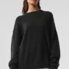 Jersey unisex de cuello redondo «New Class» de lana y cachemira - Negro