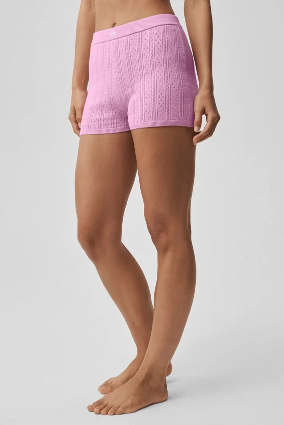 Jerséis de punto Pointelle «Be Mine Hot» - Rosa corazón de caramelo
