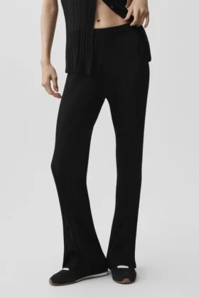 Jerséis High-Waist «Sunlit» con tejido de punto — Negro