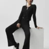 Jerséis High-Waist «Sunlit» con tejido de punto — Negro