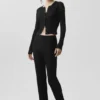 Jerséis High-Waist «Sunlit» con tejido de punto — Negro