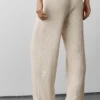 Jerséu ancho de talle medio «Unwind» de punto de jersey - Gris avena jaspeado