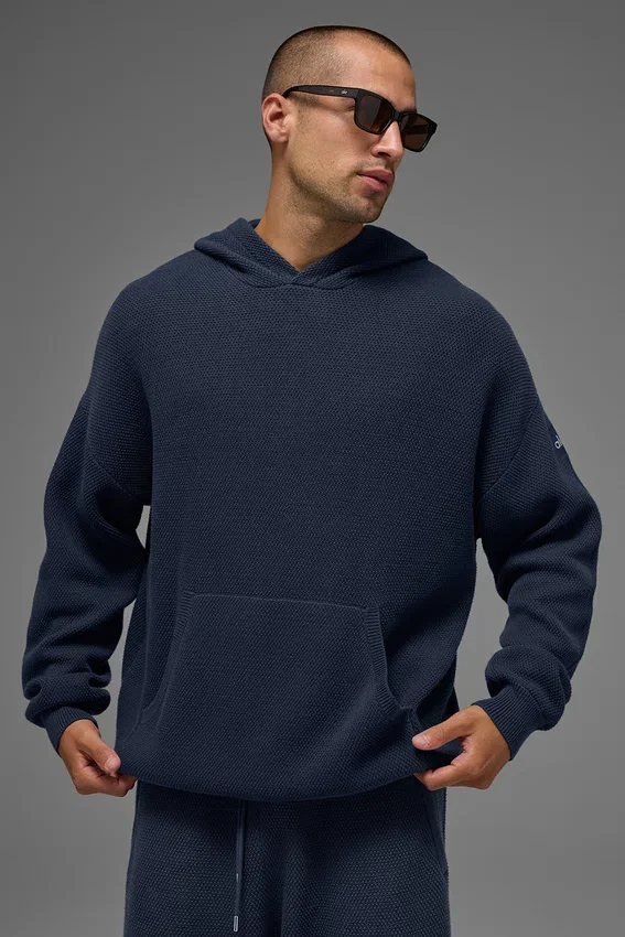 Jerséu con capucha de punto Sports Club - Azul marino