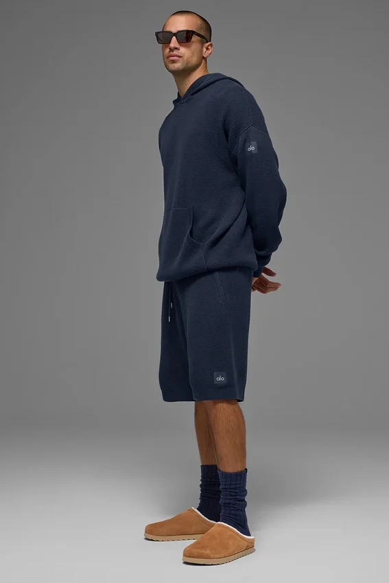Jerséu con capucha de punto Sports Club - Azul marino