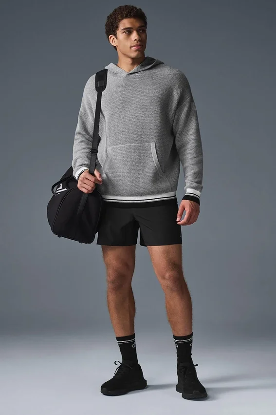 Jerséu con capucha de punto «Sports Club» - Gris jaspeado deportivo