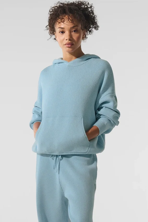 Jerséu con capucha Scholar - Azul celeste jaspeado