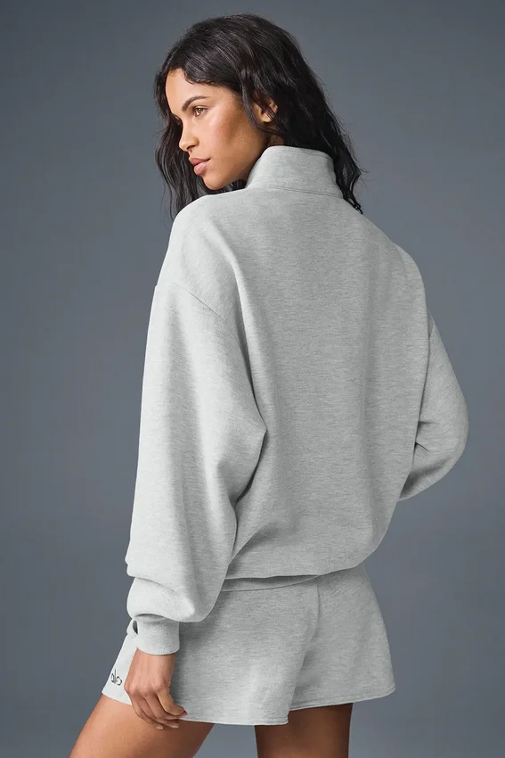 Jerséu con cremallera de 1/4 Accolade - Gris jaspeado deportivo
