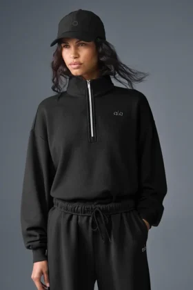 Jerséu con cremallera de 1/4 de Accolade – Negro
