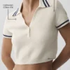 Jerséu corto de punto «Tennis Club» — Marfil/Azul marino