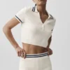 Jerséu corto de punto «Tennis Club» — Marfil/Azul marino