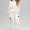 Jerséu de cuello alto corto «New Class» de lana y cachemira - Marfil