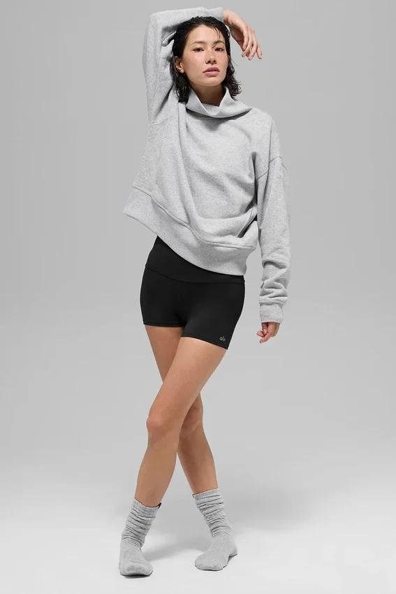 Jerséu de cuello alto Hazy - Gris jaspeado deportivo