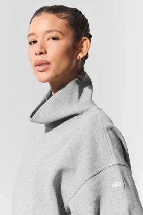 Jerséu de cuello alto Hazy – Gris jaspeado deportivo oscuro