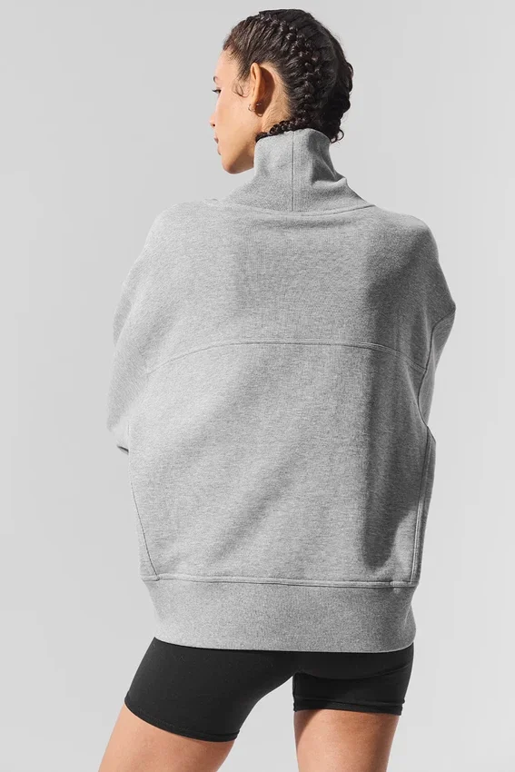 Jerséu de cuello alto Hazy - Gris jaspeado deportivo oscuro