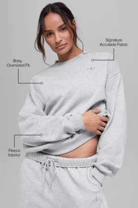 Jerséu de cuello redondo Accolade – Gris jaspeado deportivo