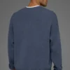 Jerséu de cuello redondo de punto acanalado Domain - Azul piedra
